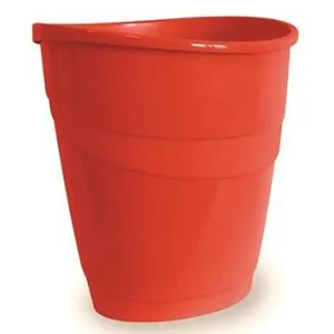 CORBEILLE A PAPIER OVALE OPAQUE ROUGE ARDA